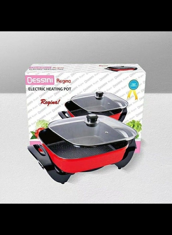 DESSINI Electric Heating Pot Multifunction Non-Stick Grill Frying Hot Pan Cooker