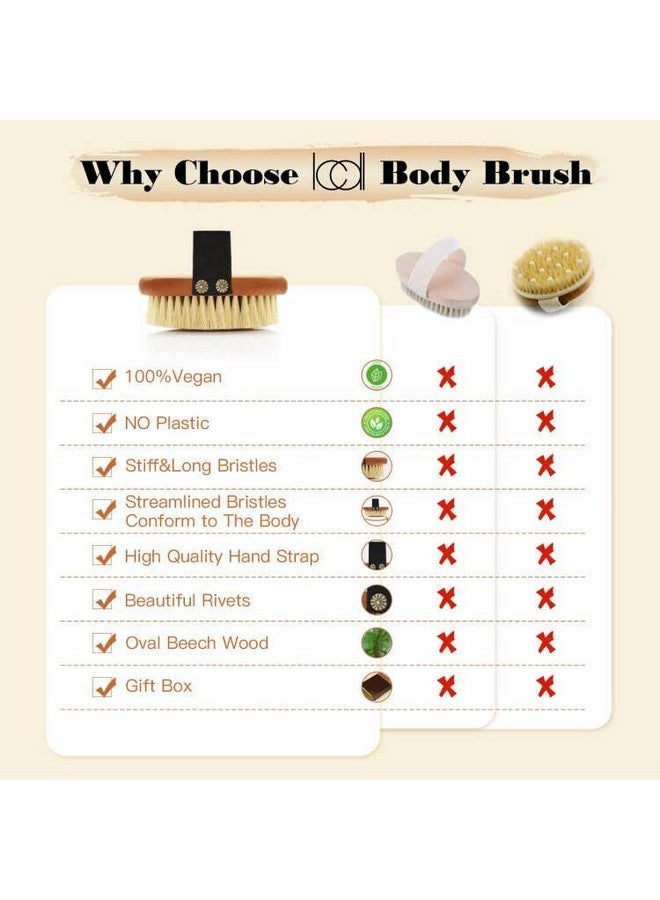 Icandoithigh Strength Dry Body Brush For Skinnatural Bristle Exfoliating Massage Brush For Cellulite And Lymphaticstiff Tampico Improve Circulationstop Ingrown Hairsreduce Acnesoften Skin