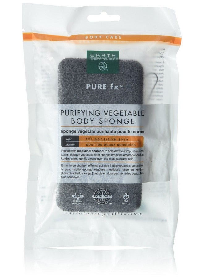 Purifying Vegetable Body Sponge Infused With Medicinal Charcoal New