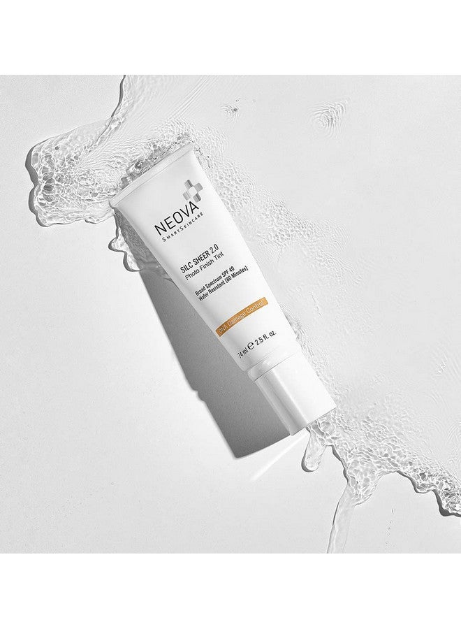 Smartskincare Silc Sheer 2.0 Tinted Sunscreen 2.5 Fl Oz ; Broad Spectrum Spf 40 ; Up To 80 Min. Water Resistance ; Oil & Fragrance Free ; For All Skin Types