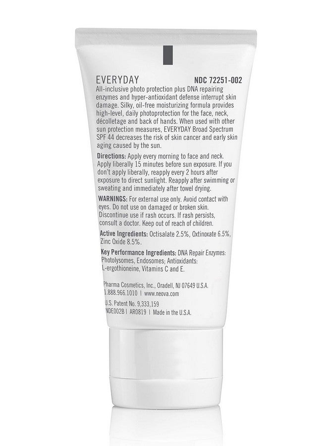 Smartskincare Facial Sunscreen Everyday Facial Fluid 2.5 Fl. Oz. ; Broad Spectrum Spf 44 Hybrid Sun Defense ; Oil Free & Non Comdogenic