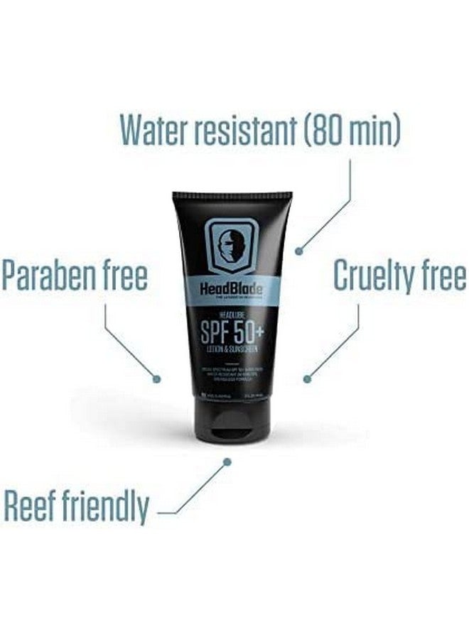 Headlube Spf 50 Men'S Lotion And Sunscreen No Greasiness Formulated For Face Body & Scalps With Antiaging Properties Water Resistant For 80 Minutes 5 Fl Oz