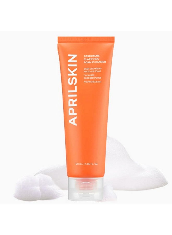 Carrotene Clarifying Foam Cleanser ; Vegan Cruelty Free ; Oily Sensitive Acneprone Skin ; Deep Cleansing With Bhas & Sebum Controlling ; 120Ml ; No Sulfates And Artificial Fragrance