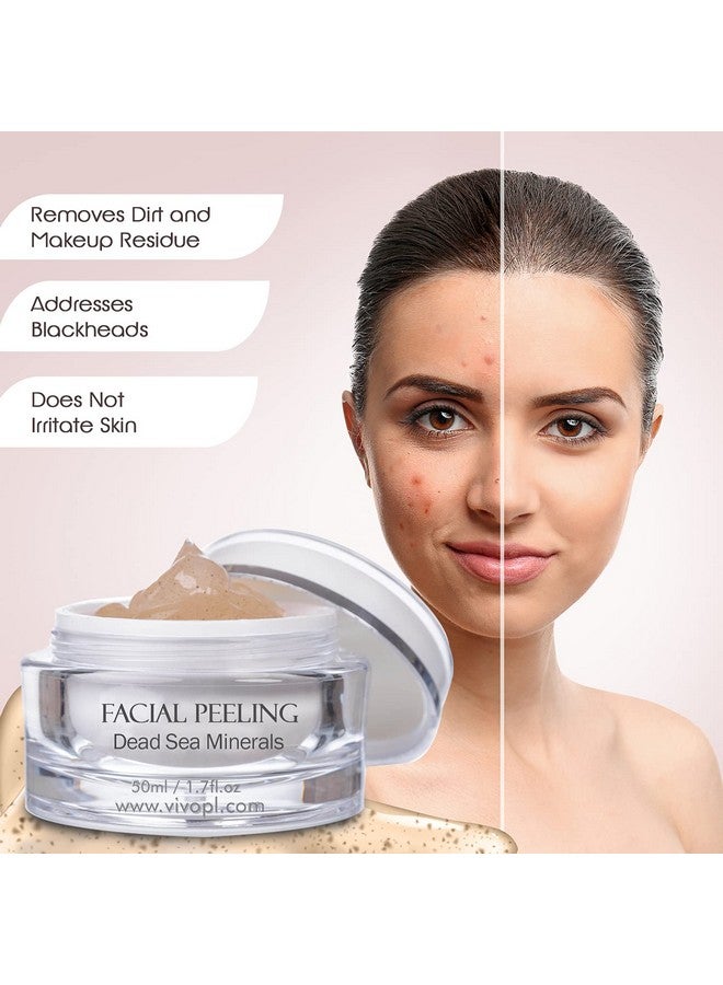 Facial Peeling Gel Contains Dead Sea Minerals And Nut Shell Powder Gentle Face Exfoliator Scrub And Blackhead Remover Peel Your Skin To A Fresher You 3.4 Fl. Oz.