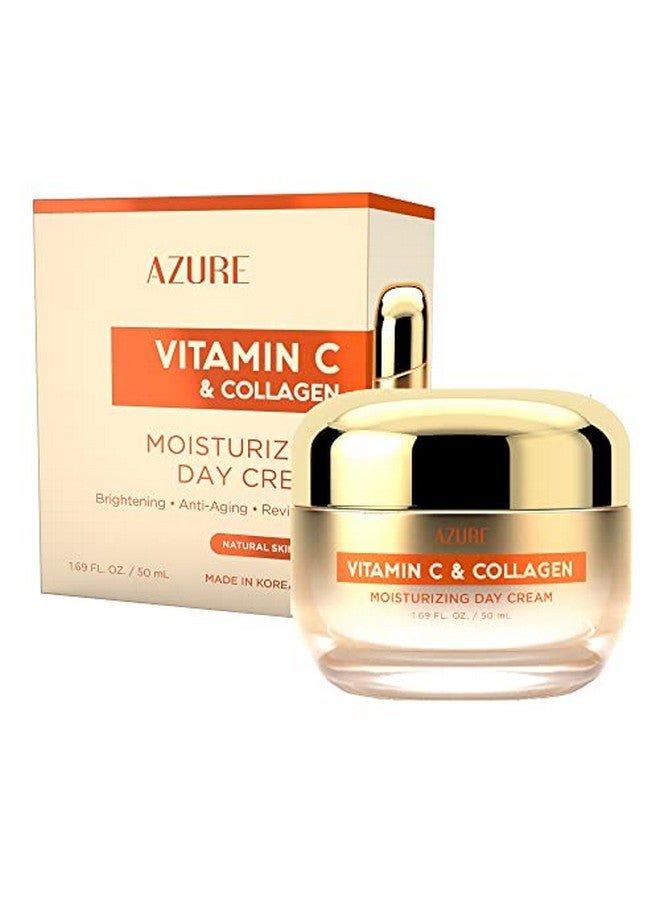 Azure Vitamin C & Collagen Day Cream Antiaging Brightening Moisturizer Reduces Fine Lines Made In Korea 50Ml / 1.69 Fl.Oz.