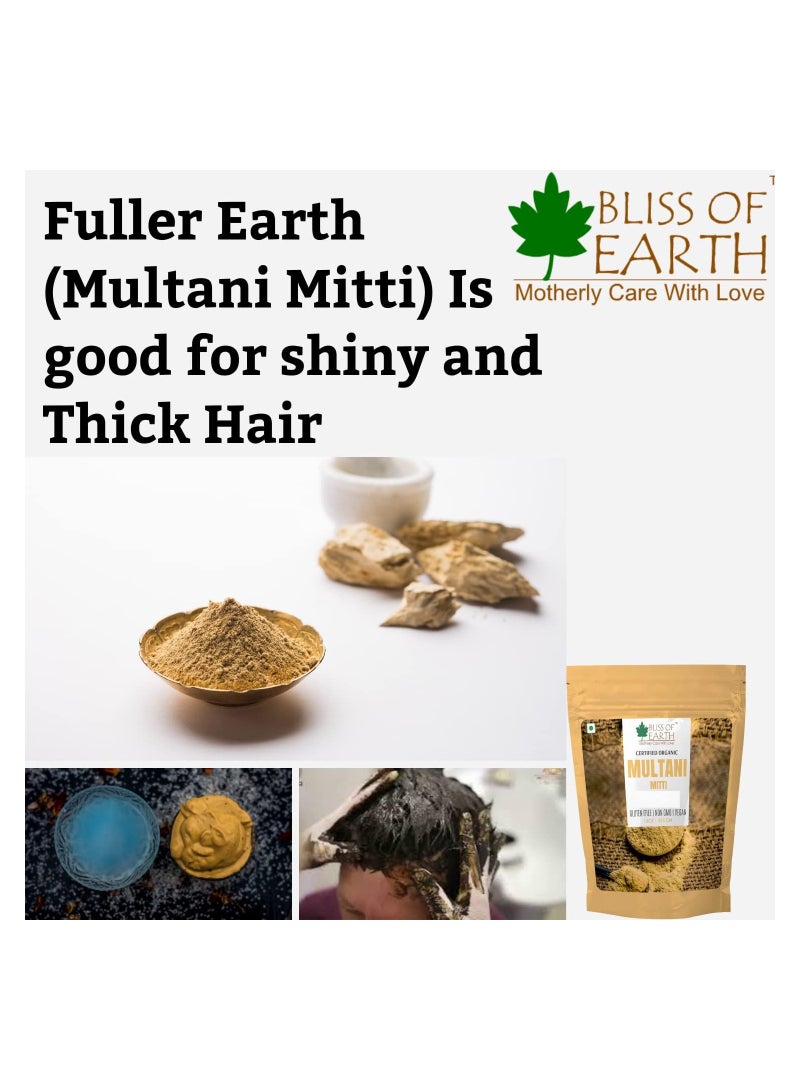 Bliss of EARTH 100% Pure Multani Mitti Powder  Fuller's Earth Powder Great For Hair Face Skin 453gm Pack of 5