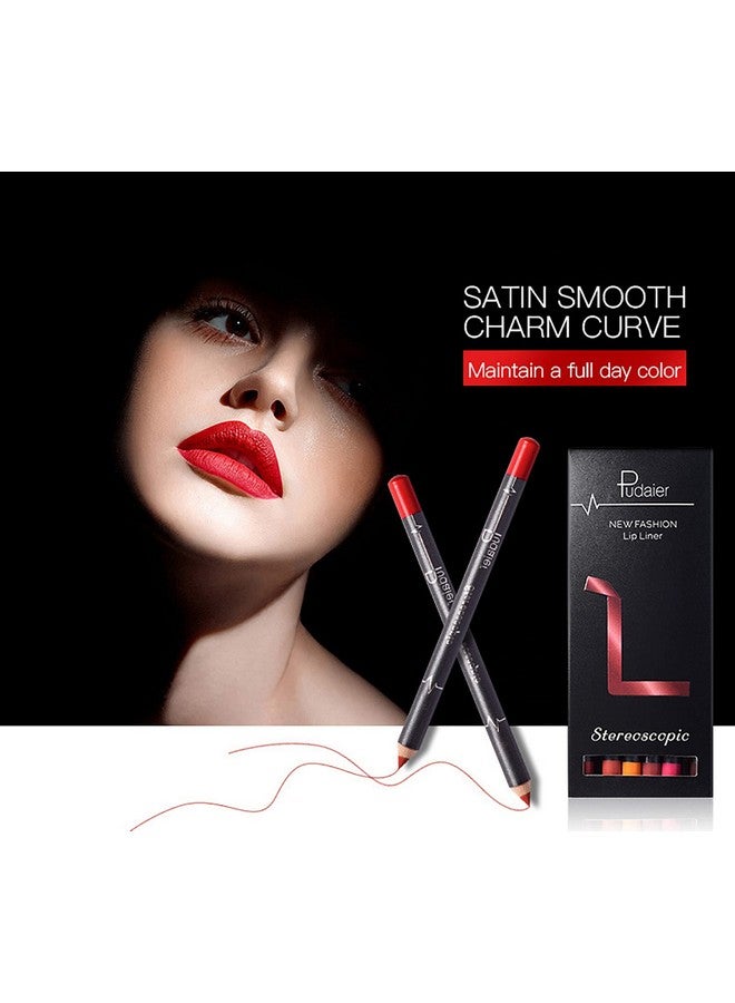 Lip Liner Pencil 12 Pcs High Pigmented Creamy Matte Lip Liner Set Girls And Women Lipstick Pen Lip Makeup Gift Sets For Daily/Travel/Party/Work