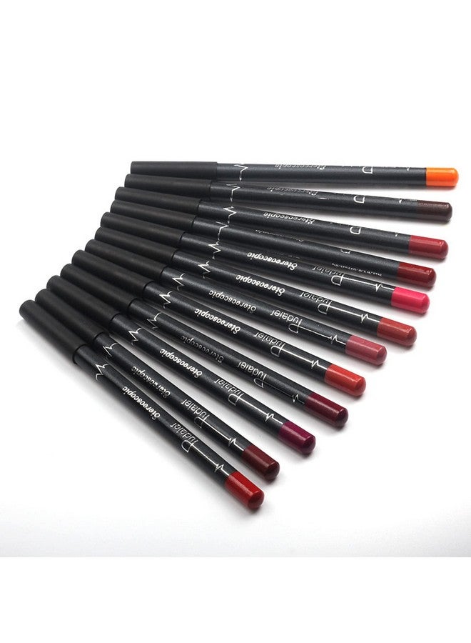 Lip Liner Pencil 12 Pcs High Pigmented Creamy Matte Lip Liner Set Girls And Women Lipstick Pen Lip Makeup Gift Sets For Daily/Travel/Party/Work