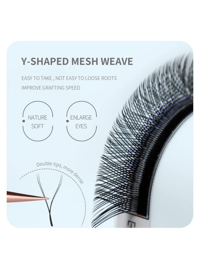 4D Yy Shape Eyelash Extension Makeup Mesh Net Cross 0.07 D Curl 8Mm 2D Y Shape Premade Fans Lash Extension Hand Woven Natural Soft Light Mink False Lashes (0.07 D 8Mm)