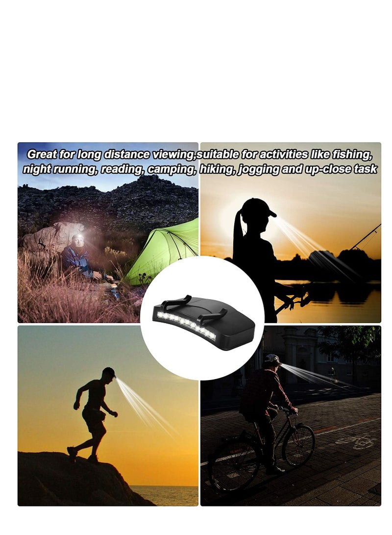 Clip Head lamps on Hat Cap Pocket Rotatable Light Night Cycling Lighting Hands Free Ultra Bright for Running Fishing Camping Reading Hiking Emergencies 4PCS Battery Not Included