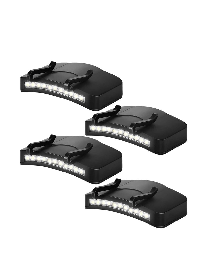 Clip Head lamps on Hat Cap Pocket Rotatable Light Night Cycling Lighting Hands Free Ultra Bright for Running Fishing Camping Reading Hiking Emergencies 4PCS Battery Not Included