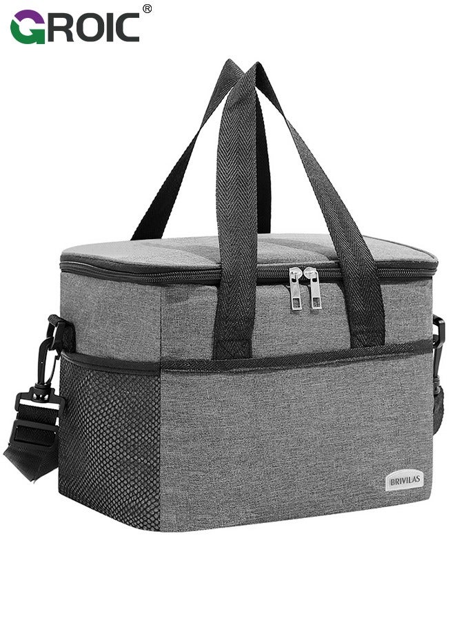 Portable Picnic Basket Large Capacity Lunch Bag Picnic Cooler Bag Insulated Picnic Basket, Picnic Cooler, Oxford Cloth Crossbody Portable Outdoor Picnic Bag Picnic Supplies Camping Accessories