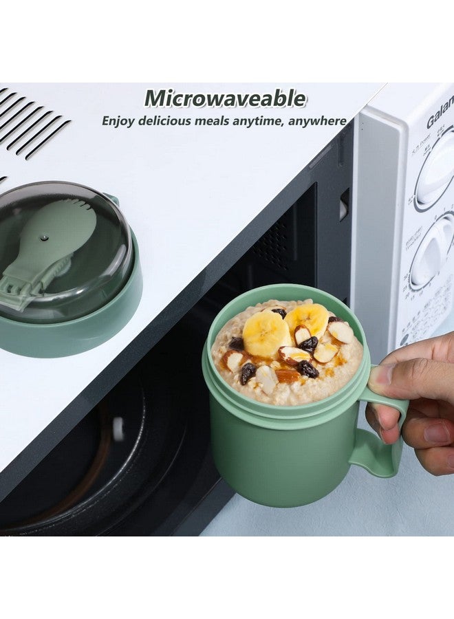 Microwave Soup Mug With Lid And Scoop Portable Microwaveable Breakfast Cup For School Office Outdoor Travel Student