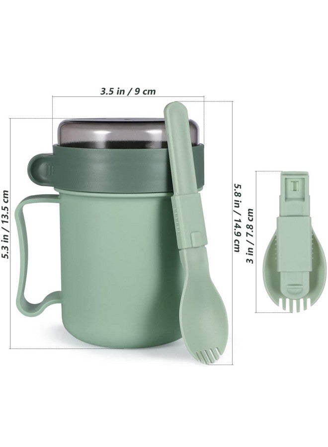 Microwave Soup Mug With Lid And Scoop Portable Microwaveable Breakfast Cup For School Office Outdoor Travel Student