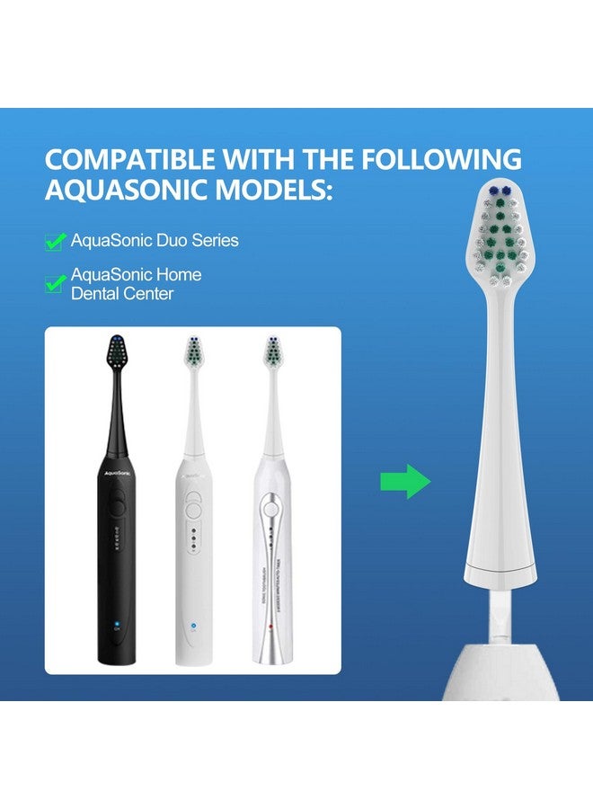 Replacement Toothbrush Heads For Aquasonic Duo And Home Dental Center Electric Toothbruh 5 White + 5 Black
