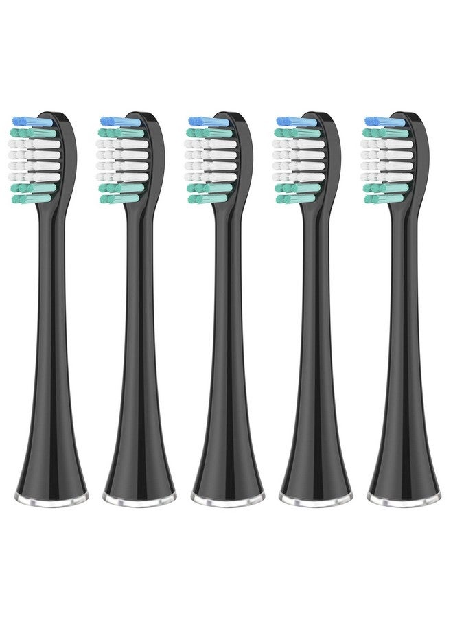Replacement Toothbrush Heads Compatible With Aquasonic Black Series Vibe Series Black Series Pro And For Duo Series Pro Electric Toothbrush Black Pack Of 5