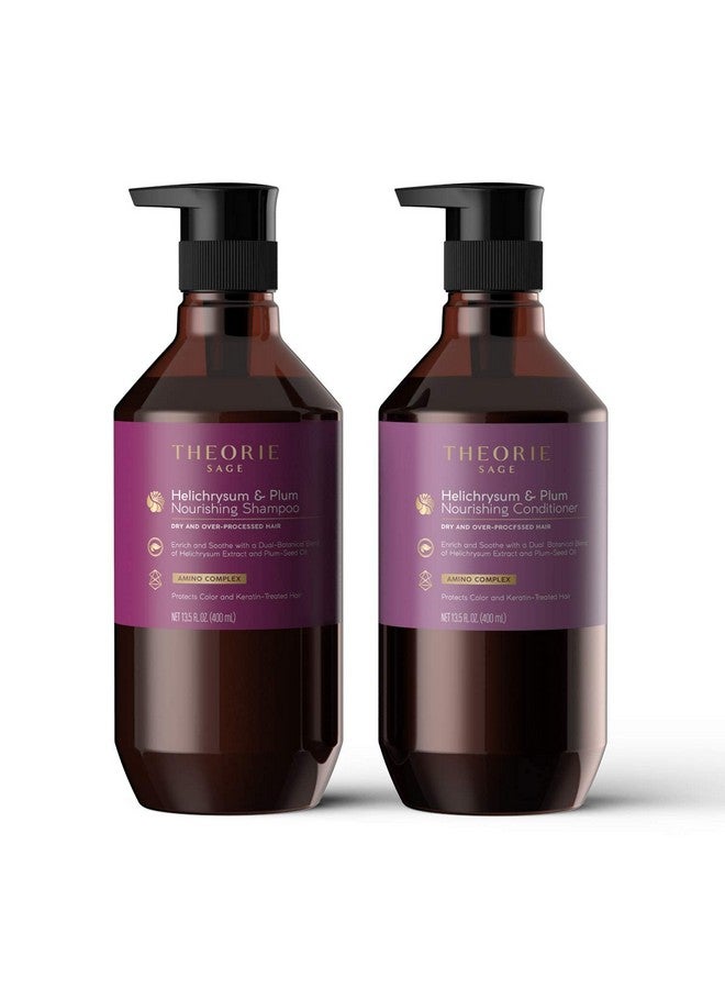 Helichrysum And Plum Nourishing Shampoo Enrich And Soothe Suited For Dry & Over Processed Hair Protects Color & Keratin Treated Hair Pump Bottle 800Ml