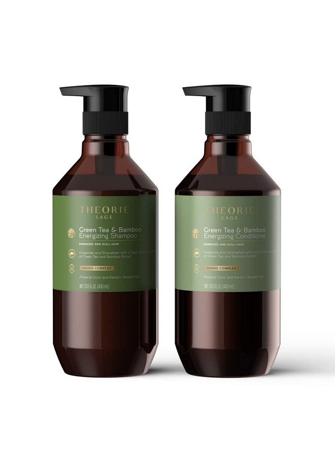Green Tea And Bamboo Energizing Shampoo Invigorate & Strengthen Irresistible Scent Of Green Tea Jasmine Amber & Cypress For Damaged & Dull Hair Color & Keratin Safe / 800Ml
