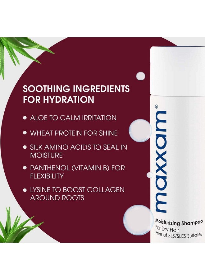 Maxxam Moisturizing Shampoo For Color Treated Hair Gentle Sulfate Free Shampoo With Aloe For Most Hair Types Like Dry Or Thin 10 Fl Oz