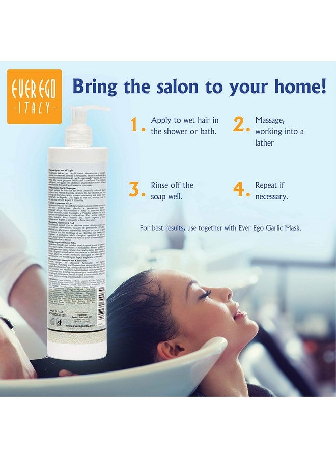 Garlic Shampoo For Damaged Bleached Or Colored Hair ; Repairing And Hydrating Hair Care Product For Men And Women ; 500Ml Bottle