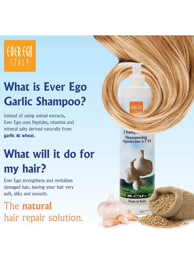 Garlic Shampoo For Damaged Bleached Or Colored Hair ; Repairing And Hydrating Hair Care Product For Men And Women ; 500Ml Bottle