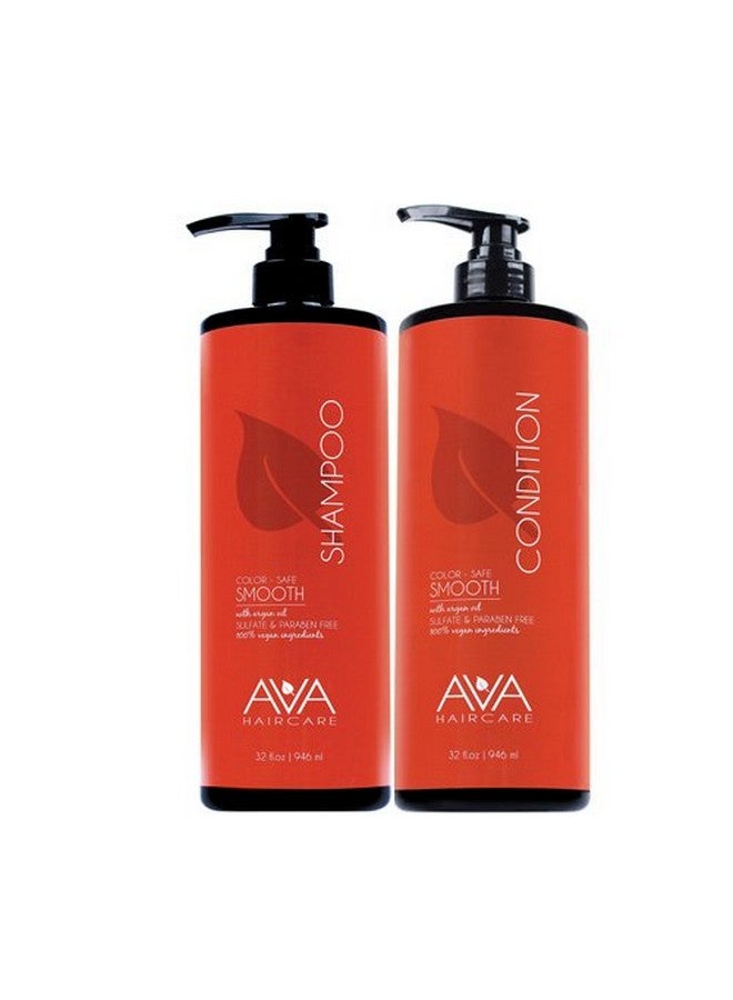 Smooth Shampoo And Conditioner Vegan Sulphate Free Paraben Free Cruelty Free (Set Of 2 33Oz Each)