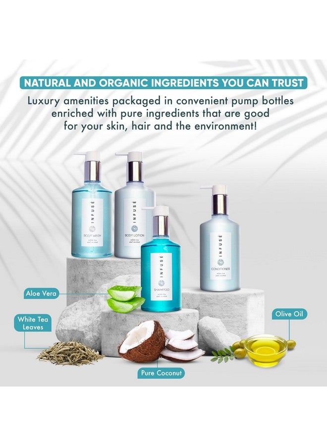 H2O Tropical Infuse Amenities Set10.14 Oz. Pumps (1 Of Each) Shampoo Conditioner Hand/Body Wash And Lotion