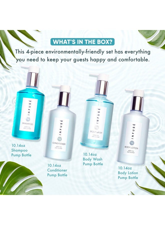 H2O Tropical Infuse Amenities Set10.14 Oz. Pumps (1 Of Each) Shampoo Conditioner Hand/Body Wash And Lotion
