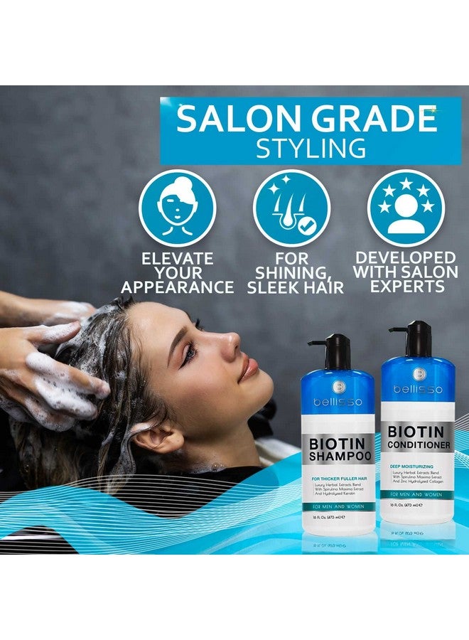 Biotin Shampoo And Conditioner Set Sulfate And Paraben Free Treatment For Men And Women Hair Thickening Volumizing Products To Help Boost Thinning Hair With Added Keratin