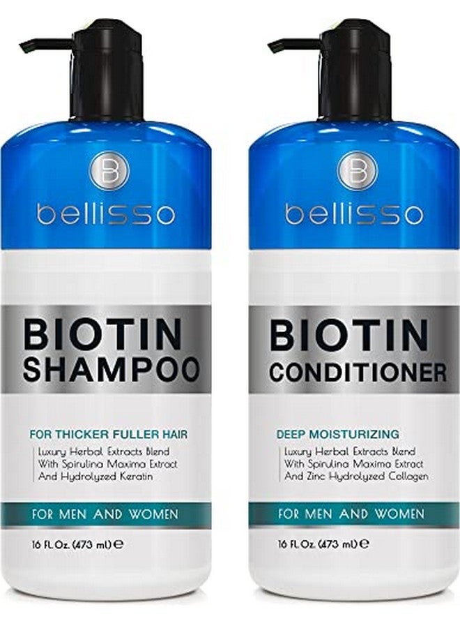 Biotin Shampoo And Conditioner Set Sulfate And Paraben Free Treatment For Men And Women Hair Thickening Volumizing Products To Help Boost Thinning Hair With Added Keratin