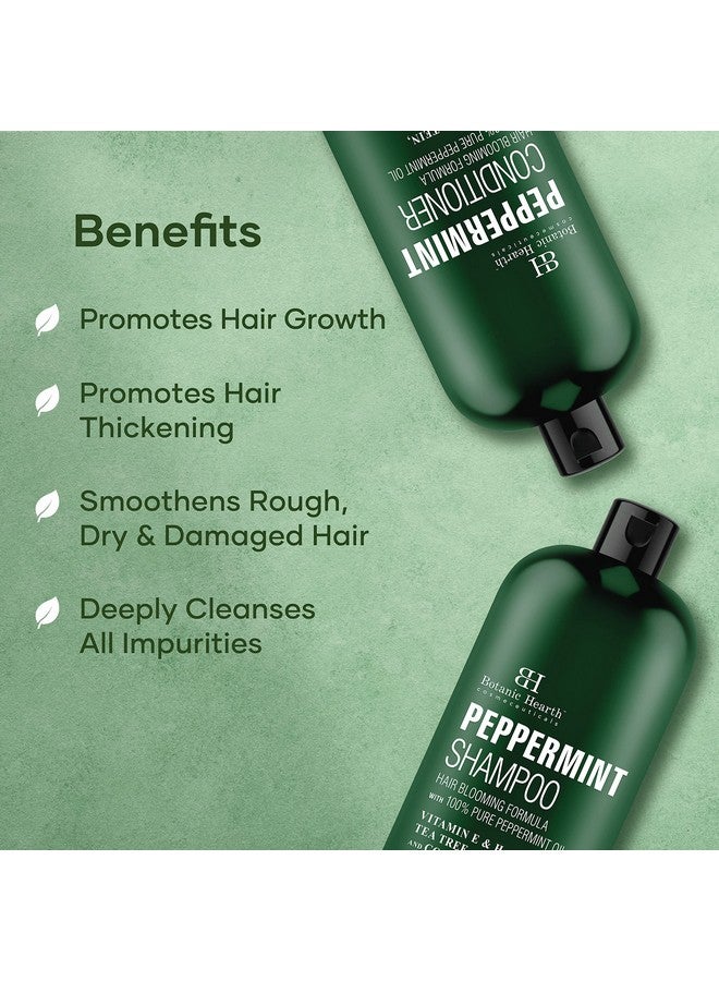 Peppermint Oil Shampoo And Conditioner Set Hair Blooming Formula With Keratin Fights Hair Loss & Thinning Promotes Hair Growthsulfate Free For Men And Women 16 Fl Oz X 2