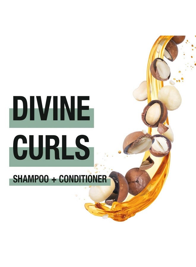 Divine Curls Shampoo And Conditioner Set Frizz Free Shiny Flexible Curls Hair Product Curly Hair Care Product Vegan Hair Product Cruelty Free Haircare For Men And Women (8.4 Oz. Each Bottle)