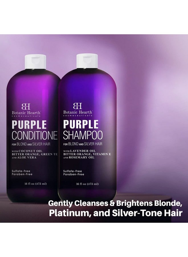 Purple Shampoo And Conditioner Set For All Shades Of Blonde Silver And Gray Hair Enhances Highlights Sulfate Free Paraben Free 16 Fl Oz Each