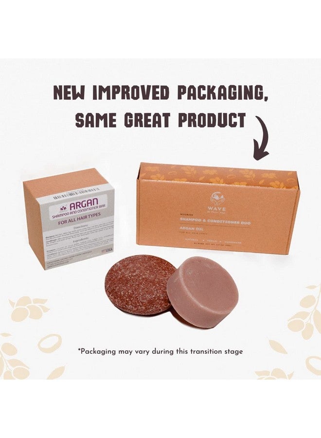 Argan Oil Shampoo And Conditioner Bar For Hair Set. Solid Shampoo And Conditioner Travel. 100% Vegan Plastic Free Handmade In Usa.