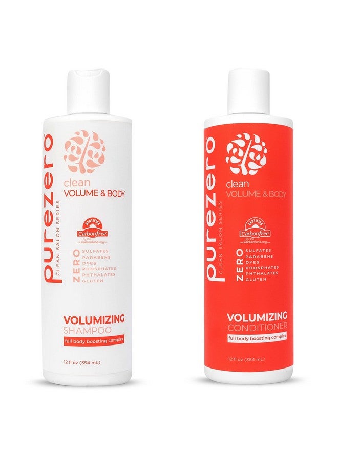 Volumizing Shampoo And Conditioner Set For Fine Hair Add Volume & Body Zero Sulfates/Parabens/Dyes 100% Vegan & Cruelty Free Great For Color Treated Hair