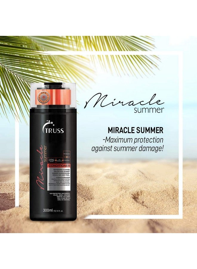 Miracle Summer Conditioner Moisturizing Conditioner Protects Hair From Sun Uv Ocean & Pool Water Adds Shine Prevents Color Fading All Hair Types (10.14Oz)