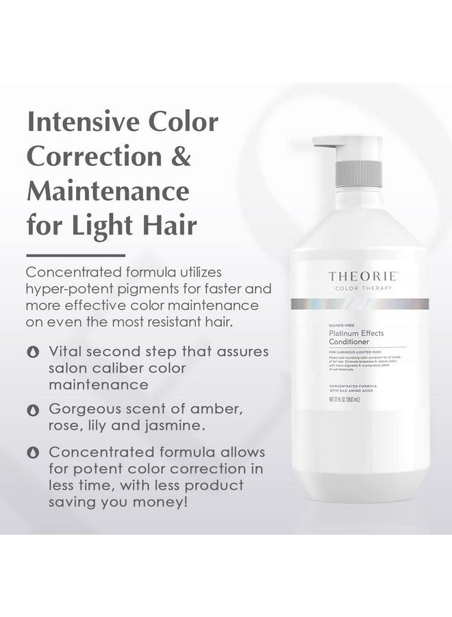 Platinum Effects Conditioner Concentrated Color Maintenance And Correction For Blonde Silver & Color Treat Hair. Potent Pigments Eliminate Brassiness & Yellowing. (800 Ml)