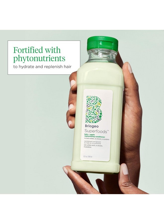 Superfoods Kale And Apple Replenishing Conditioner Supports Healthy Balanced Hair And Scalp Vegan Phalate & Parabenfree 12.5 Ounces