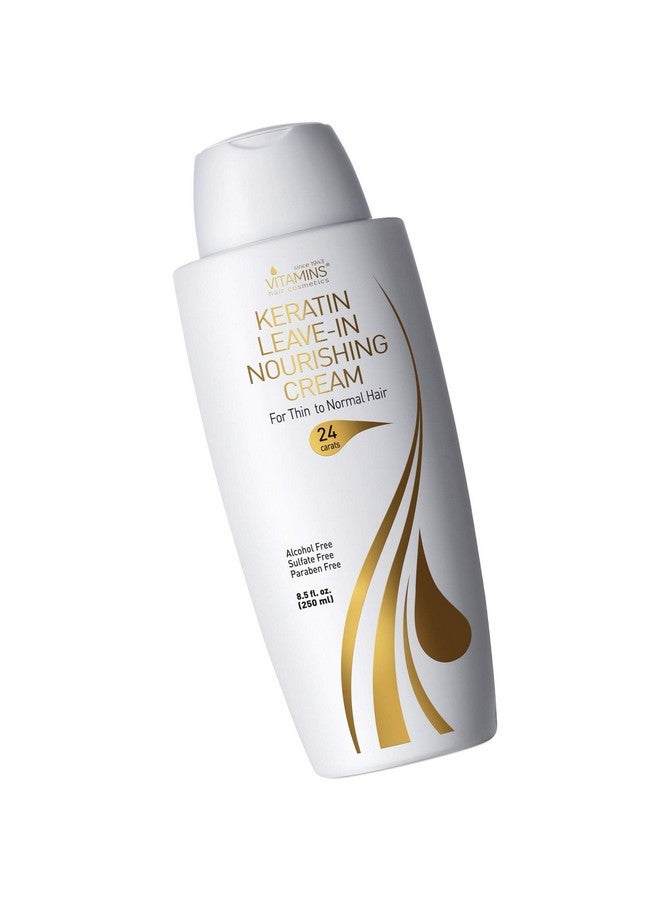 Vitamins Keratin Leave In Conditioner Moisturizer Thin To Normal Hair Care Moisturizing Hydrating Detangler Cream For Dry Damaged Hair