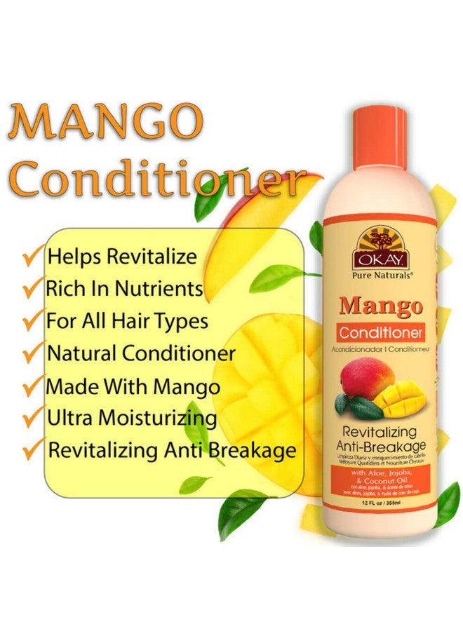 ; Mango Antibreakage Conditioner ; For All Hair Types & Textures ; Revitalize Repair Restore Moisture ; With Aloe Jojoba & Coconut Oil ; Free Of Parabens Silicones Sulfates ; 12 Oz