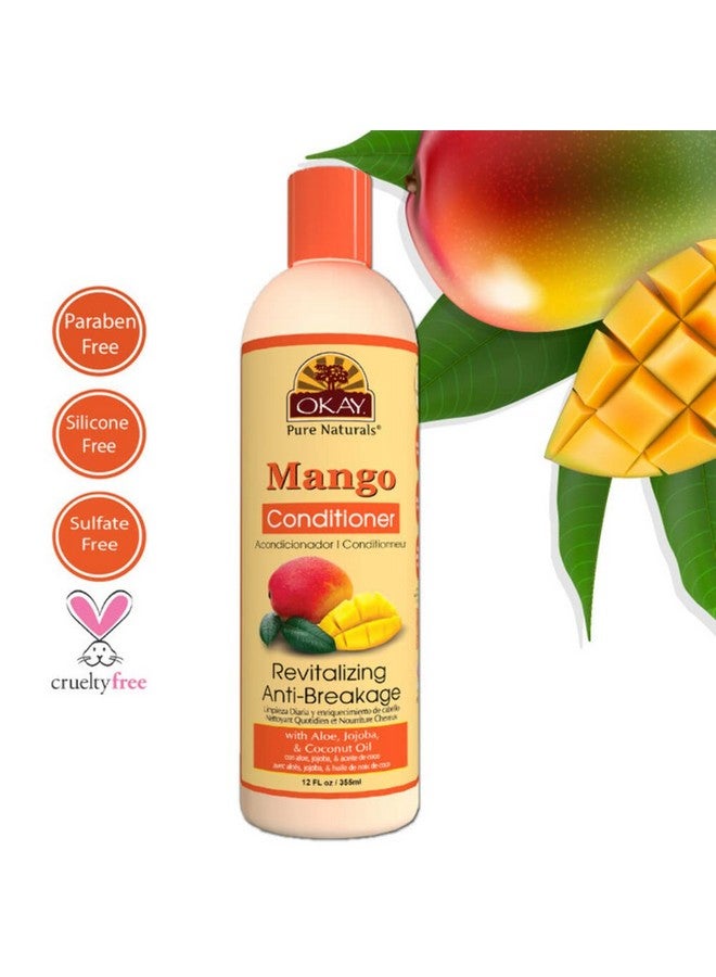 ; Mango Antibreakage Conditioner ; For All Hair Types & Textures ; Revitalize Repair Restore Moisture ; With Aloe Jojoba & Coconut Oil ; Free Of Parabens Silicones Sulfates ; 12 Oz