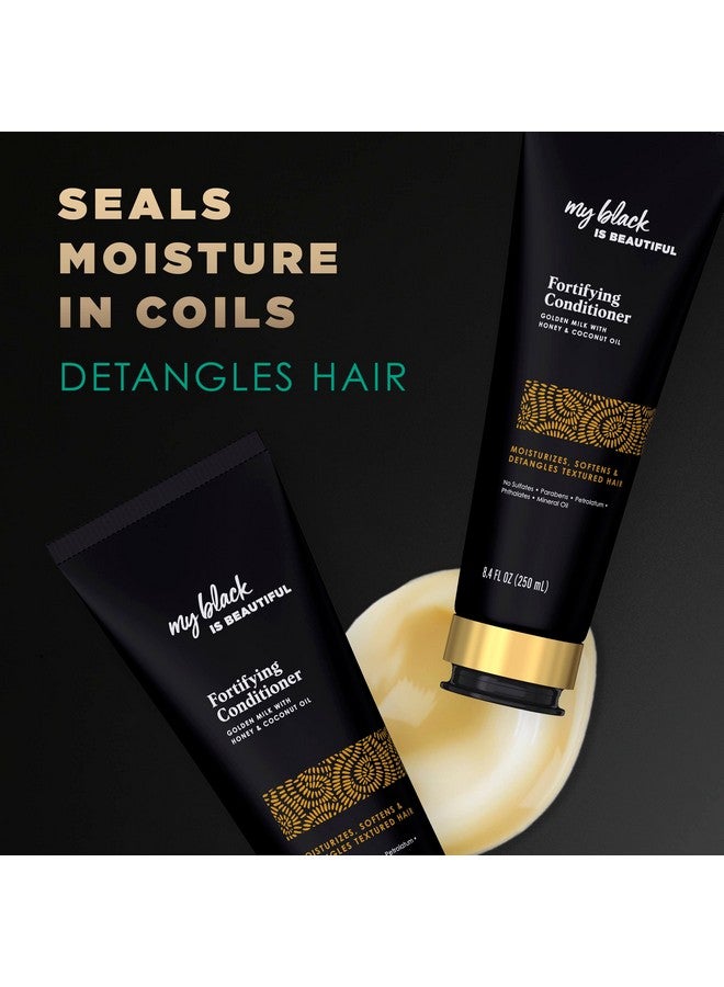 Golden Milk Fortifying Conditioner 8.4 Fl Oz Sulfate Free Moisturizing Conditioner For Curly And Coily Hair With Coconut Oil Honey And Turmeric (Packaging May Vary)