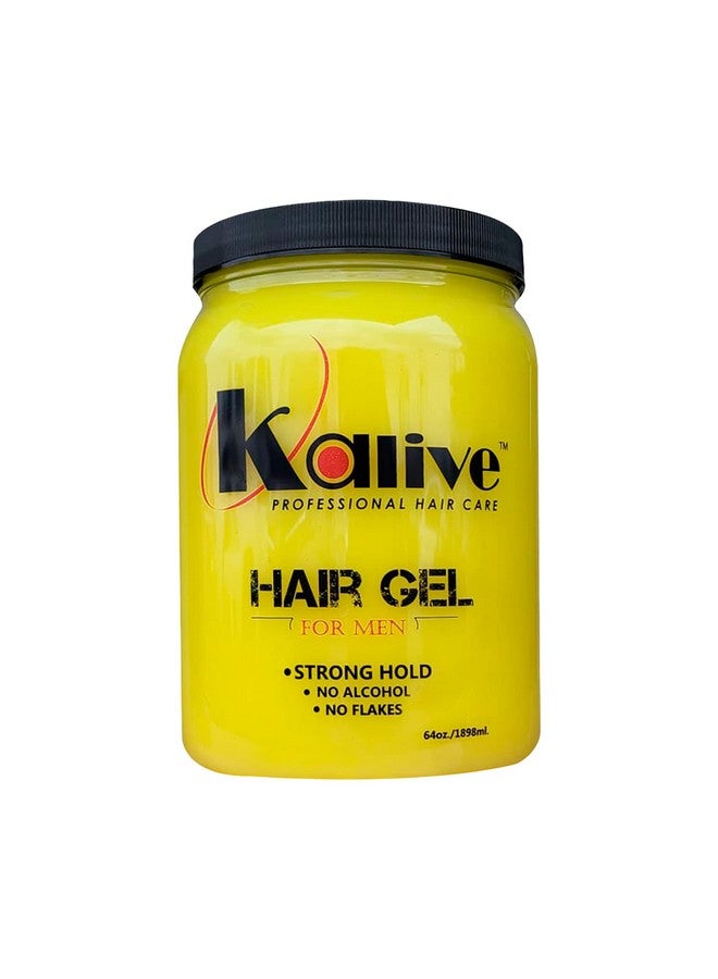 Kalive Men'S Hair Styling Gel 64 Oz Stronghold And Light Shine All Day Mens Hair Product Fresh Scent No Flaking Or Alcohol