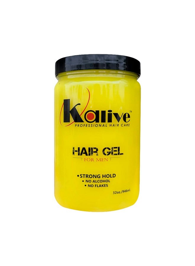 Kalive Men'S Hair Styling Gel 32 Oz Stronghold And Light Shine All Day Mens Hair Product Fresh Scent No Flaking Or Alcohol