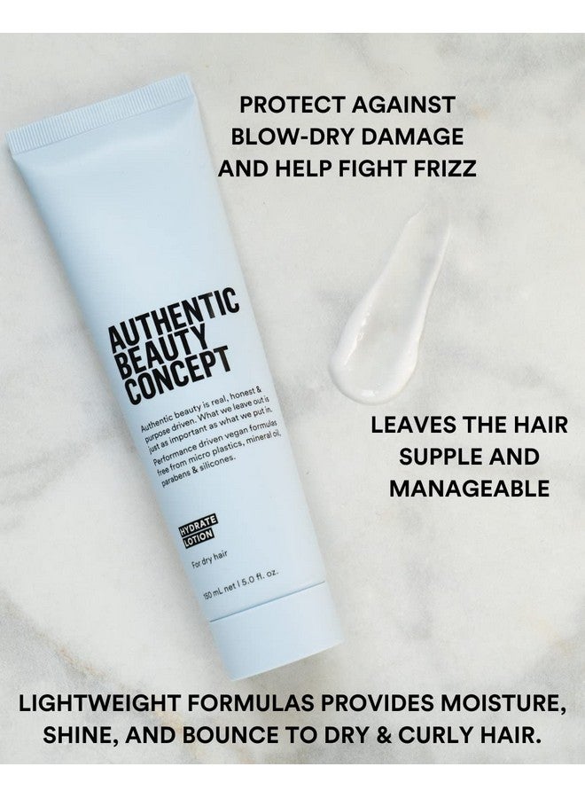 Hydrate Lotion ; Hydrating Hair Lotion ; Leavein Cream ; Protects From Blow Dry Damage & Helps Fight Frizz ; Normal To Dry Or Curly Hair ; Vegan & Crueltyfree ; 5 Fl. Oz ; Authentic Beauty Concept