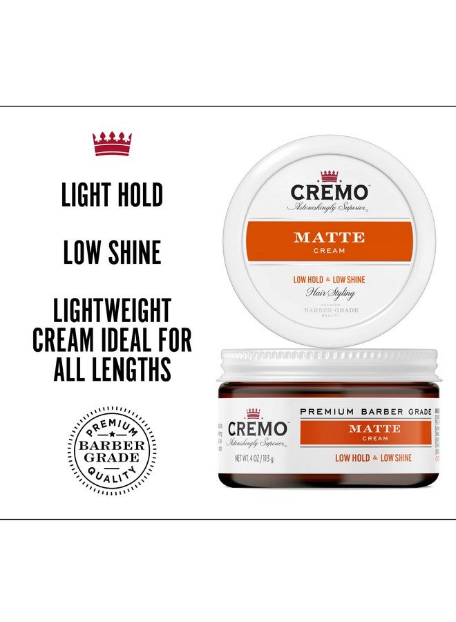 Premium Barber Grade Hair Styling Matte Cream Light Hold Low Shine 4 Oz