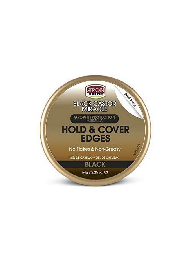 Black Castor Miracle Hold & Cover Edges Slicks And Controls Edges Covers Grays Fills Thinning Areas Contains Black Castor Oil & Coconut Oil 2.25 Oz