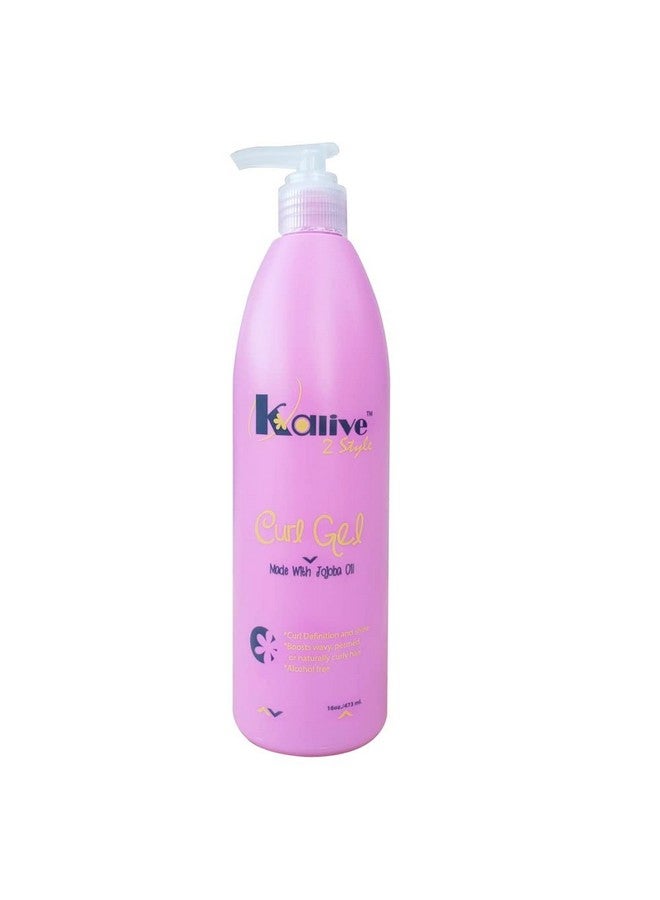 Kalive Curl Gel 16 Oz For Curly Hair. This Hair Product For Women Defines All Types Of Curls Waves And Hair Textures Natural Or Permed.