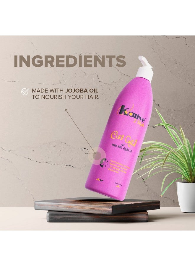 Kalive Curl Gel 16 Oz For Curly Hair. This Hair Product For Women Defines All Types Of Curls Waves And Hair Textures Natural Or Permed.