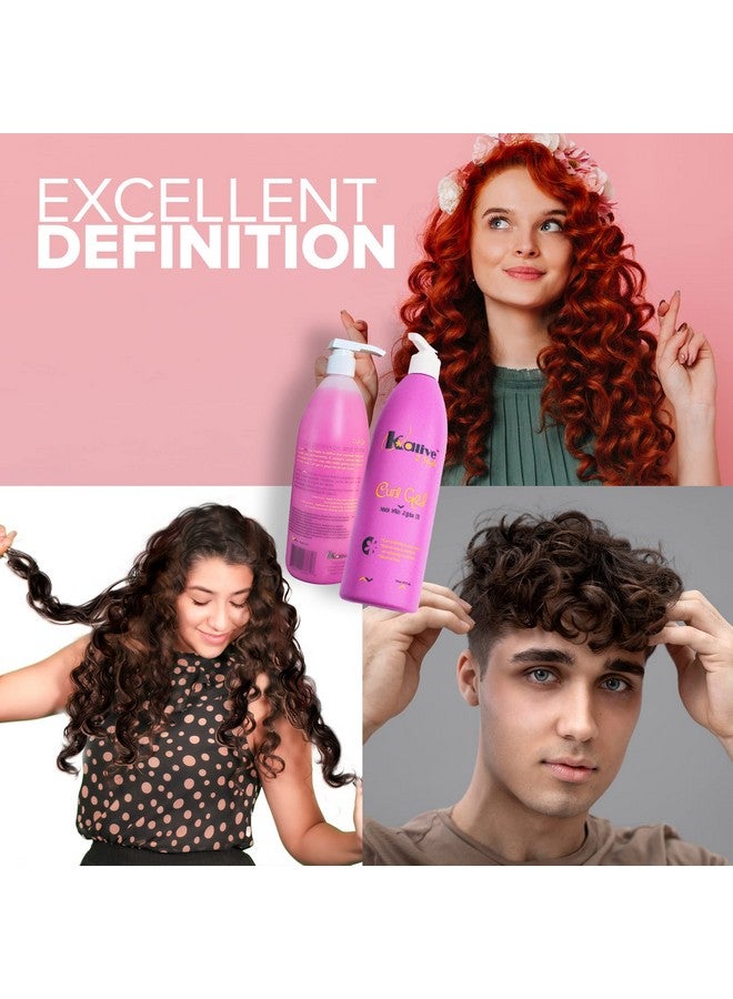 Kalive Curl Gel 16 Oz For Curly Hair. This Hair Product For Women Defines All Types Of Curls Waves And Hair Textures Natural Or Permed.